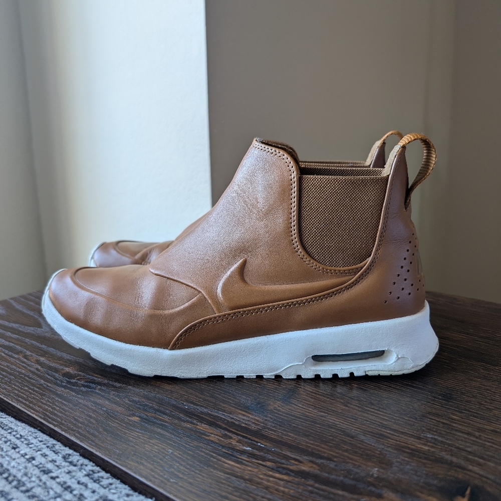 Nike Air Max Thea Camel Ale Brown Mid Leather Shoes Chealsea Boots